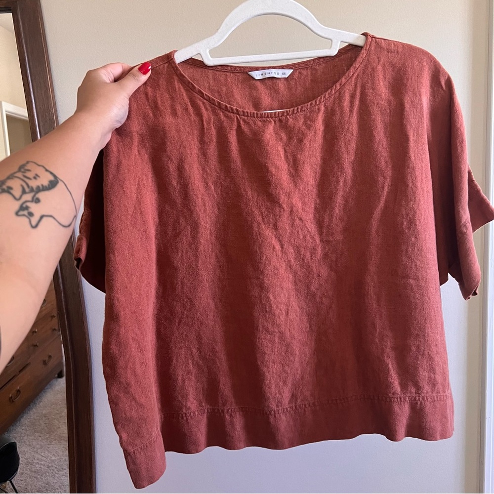 Linenfox Mona Top XS in Terracotta